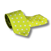YELLOW WITH WHITE POLKA DOTS TIE SET